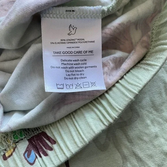 In My Sundays Fancy Fowl Pajama Set Women's Small Duck Sleepwear Green Button Up - Picture 11 of 11